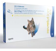 Revolution Para Gatos De 2,6kg A 7,5 Kg Zoetis C/ 3 Pipetas Revolution Para Gatos De 2,6kg A 7,5 Kg Zoetis C/ 3 Pipetas