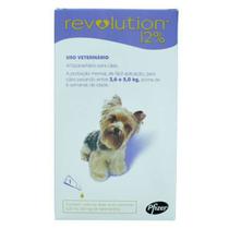 Revolution Zoetis 12% 0.25ml para Cães 2,6Kg a 5kg - 3 bisnagas