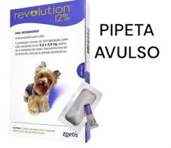 Revolution Zoetis 12% 0.25ml para Cães 2,6Kg a 5kg Pipeta Avulsa