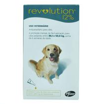Revolution Zoetis 12% 2ml para Cães de 20,1Kg a 40kg - 3 bisnagas - Zoetis / Revolution