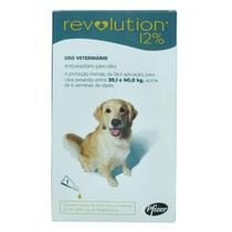 Revolution Zoetis 12% 2ml para Cães de 20,1Kg a 40kg - 3 bisnagas