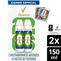 Rexona Desodorante Feminino Antitranspirante Aerosol Bambu 2x150ml + Pacote de Figurinhas Copa do Mundo da FIFA de 2026 Rexona Desodorante Feminino Antitranspirante Aerosol Bambu 2x150ml + Pacote de Figurinhas Copa do Mundo da FIFA de 2026
