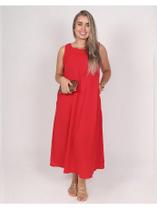 Reziê vestido feminino elegante festa soltinho regata liso