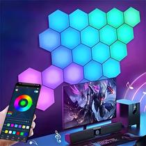 RGB LED Hexagonal Smart Panel Light APP Controle De Voz Music Sync Wall Lamp