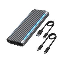 RGB LED M.2 NVMe NGFF SSD Gabinete USB 3.1 Tipo-c 10 Gbps SATA HDD Caixa Protocolo Duplo