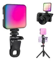 Rgb Luz Iluminação P/ Gravar Portátil Clipe- Zb03 Cor Preto