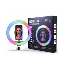 Rgb Ring Light Iluminador 10 Pol Luz Led Profissional Usb Sem Tripé - RING LIGHT RGB