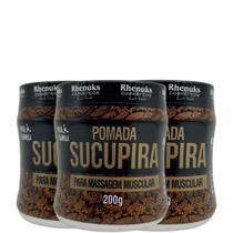 Rhenuks Cosméticos Kit Creme Sucupira Para Massagem Corporal 3x 200g