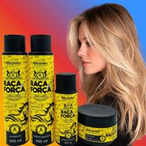 Rhenuks Raça e Força Kit Shampoo 400ml Cond. 400ml Másc. 250g Finaliz. 200ml