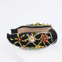 Rhinestone Crystal Wide Headbands Knot Turban Fashion Vinta