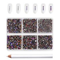 Rhinestone Nail Gems Beadsland Blue Volcano 7200 unidades com kit