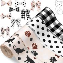 Ribbon Canlierr Dog Paw Print com fio de 2,5 polegadas e 24 jardas, 4 rolos