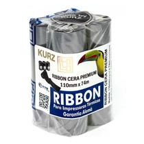Ribbon cera Premium para impressora térmica 110mmx74m Pct com 4 rolos Kurz