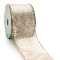 Ribbon CT CRAFT LLC com fio metálico de 6,4 cm x 9,1 m de champanhe