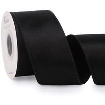 Ribbon Ribbli Black Satin Wire 6,35 cm Black 20 Yards Christmas