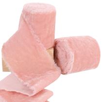 Ribbon RIBBOOO Veludo Rosa Claro 7,62 cm Franja artesanal 5,48 m