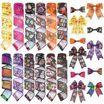 Ribbon Vincreem Day of The Dead 12 Rolls 55m Preto Roxo Ribbon Vincreem Day of The Dead 12 Rolls 55m Preto Roxo