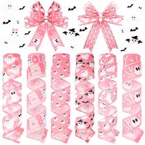 Ribbon Wavyknot Halloween Ghost 5 cm x 27 m rosa para grinaldas
