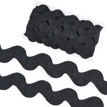 Rick Rack Trim GORGECRAFT 10 jardas e 4 cm de poliéster preto Rick Rack Trim GORGECRAFT 10 jardas e 4 cm de poliéster preto
