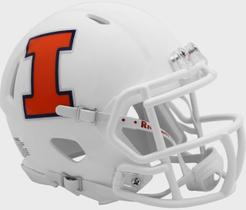 Riddell Mini Capacete Illinois Fighting Illini Speed - Branco