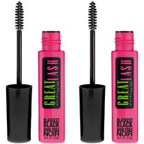 Rímel Maybelline Great Lash, lavável, preto e preto, pacote com 2 unidades