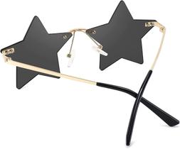 Rimless Star Shape Óculos de Sol Mulheres Homens Pentagr personalidade