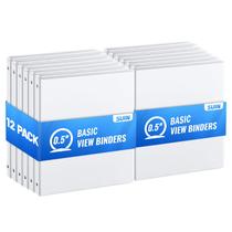 Ring-Binders SUIN View-Binder de 0,5 polegadas, pacote com 12 unidades, branco