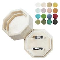 Ring Box Vacfulliven Velvet Wedding 2 Slots Champagne