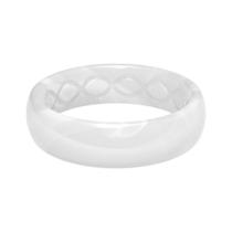 Ring Groove Life Metallic Thin Pearl Silicone tamanho 8 mulheres