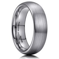 Ring King Will Basic em carboneto de tungstênio 6 mm, prata, tamanho 8,5