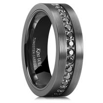 Ring King Will em metal de carboneto de tungstênio com zircão tamanho 14 Ring King Will em metal de carboneto de tungstênio com zircão tamanho 14