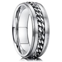 Ring King Will Intertwine 8 mm Spinner Silver em Aço Inoxidável