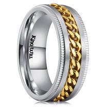 Ring King Will Intertwine de aço inoxidável de 8 mm para homens Ring King Will Intertwine de aço inoxidável de 8 mm para homens
