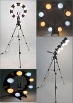 Ring Light 08 Soquetes 2em1 + Tripé + suporte para celular Ring Light 08 Soquetes 2em1 + Tripé + suporte para celular