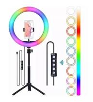 Ring Light 10 RGB com Tripé 2.1m Iluminador Colorido