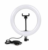 Ring Light 12" 30cm LED com Suporte Celular Tripé 3Tons USB