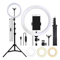 Ring Light 12 Polegadas 31cm com Tripé 2,10m e Suporte Phone