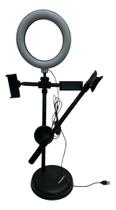 Ring Light 16 Cm Led Para Foto Video Lives+2 Suportes - tomate