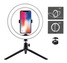 Ring Light 26Cm 10 Polegadas Tripé De Mesa + Suporte Celular