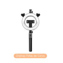 Ring Light 6 Polegadas com Tripé 48 LEDs Luz Fria Quente Morna Dobrável Controle Remoto Oberon OR-16