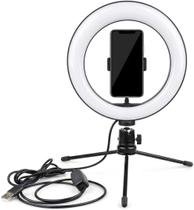 Ring Light 6 Polegadas USB com Tripé para Filmagem e Fotos de Qualidade Ring Light 6 Polegadas USB com Tripé para Filmagem e Fotos de Qualidade