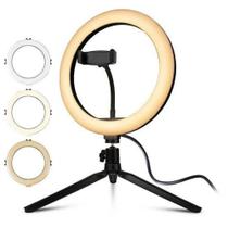 Ring light 8 polegadas usb led com tripe de mesa - ley-271 - Lehmox