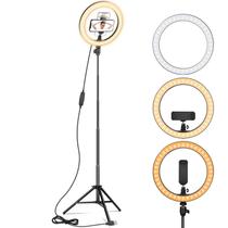 Ring Light AIXPI 10 com suporte de tripé estendido de 67 cm e suporte para telefone