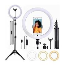 Ring Light Anel De Luz Led 10" 26cm Tripé Grande 2,1 Metros Ring Light Anel De Luz Led 10" 26cm Tripé Grande 2,1 Metros