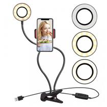 Ring Light Anel Iluminador Led Suporte Celular Mesa P/ Vídeo Ring Light Anel Iluminador Led Suporte Celular Mesa P/ Vídeo