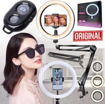 Ring Light Celular Anel Luz Led Selfie Iluminador Hing Braço Suporte Mesa Articulado Pedestal Garra Smartphone Universal Ring Light Celular Anel Luz Led Selfie Iluminador Hing Braço Suporte Mesa Articulado Pedestal Garra Smartphone Universal