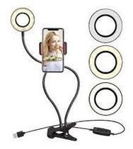 Ring Light Com Suporte P/ Smartphone 1 Luminária 3 Cores Ring Light Com Suporte P/ Smartphone 1 Luminária 3 Cores