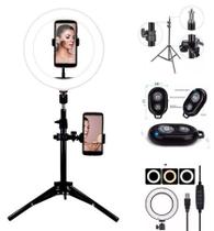 Ring Light Completo Iluminador Portátil 26 cm + Tripé 45 Cm Ring Light Completo Iluminador Portátil 26 cm + Tripé 45 Cm