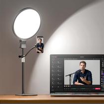 Ring Light de 1300 Lumens com Suporte para Mesa, Computador e Notebook Luz para Podcast e Streaming com Suporte Flexível para Celular, CRI 98+ Brilhante e Suave para Influenciadores, Gravação de Vídeo, Conferências e Chamadas Ring Light de 1300 Lumens com Suporte para Mesa, Computador e Notebook Luz para Podcast e Streaming com Suporte Flexível para Celular, CRI 98+ Brilhante e Suave para Influenciadores, Gravação de Vídeo, Conferências e Chamadas