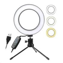 Ring Light De Mesa Iluminador De Led Tripé 6 Polegadas 16Cm Ring Light De Mesa Iluminador De Led Tripé 6 Polegadas 16Cm
